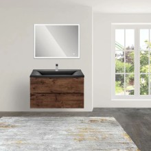 Тумба с раковиной темный дуб 80 см Vincea Mia VMC-2MA800RW + VCB-3M800B