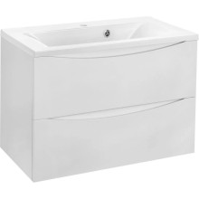 Тумба с раковиной белый глянец 80 см Vincea Mia VMC-2MA800GW + VCB-3M800W