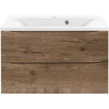 Тумба с раковиной дуб винтаж 75 см Vincea Mia VMC-2MA750VO + VCB-3M750W
