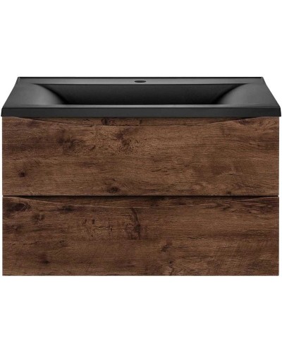 Тумба с раковиной темный дуб 75 см Vincea Mia VMC-2MA750RW + VCB-3M750B
