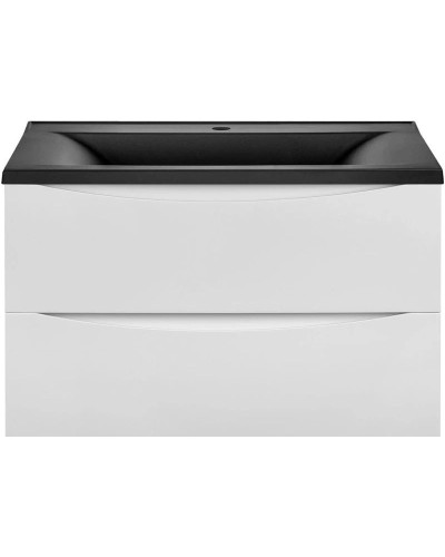 Тумба с раковиной белый глянец 75 см Vincea Mia VMC-2MA750GW + VCB-3M750B