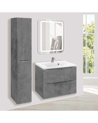 Тумба с раковиной бетон 65 см Vincea Mia VMC-2MA650BT + VCB-3M650W