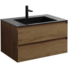 Тумба с раковиной дуб табачный 80 см Vincea Luka VMC-2L800TO + VCB-13800B