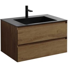 Тумба с раковиной дуб табачный 80 см Vincea Luka VMC-2L800TO + VCB-13800B