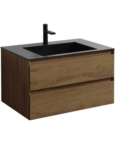 Тумба с раковиной дуб табачный 80 см Vincea Luka VMC-2L800TO + VCB-13800B