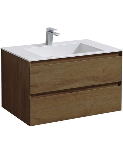 Тумба с раковиной дуб табачный 80 см Vincea Luka VMC-2L800TO + VCB-13800W