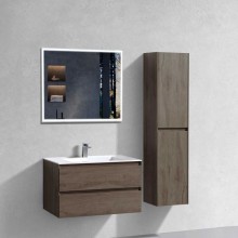 Тумба с раковиной темный дуб 80 см Vincea Luka VMC-2L800RO + VCB-13800W