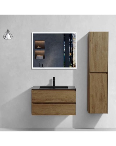 Тумба с раковиной дуб табачный 80 см Vincea Luka VMC-2L800TO + VCB-13800B