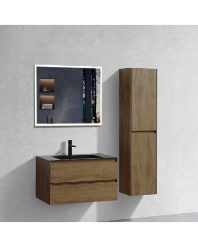 Тумба с раковиной дуб табачный 80 см Vincea Luka VMC-2L800TO + VCB-13800B