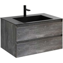 Тумба с раковиной серый камень 80 см Vincea Luka VMC-2L800GS + VCB-13800B