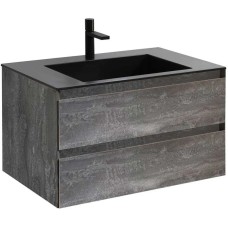 Тумба с раковиной серый камень 80 см Vincea Luka VMC-2L800GS + VCB-13800B