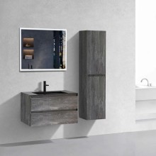 Тумба с раковиной серый камень 80 см Vincea Luka VMC-2L800GS + VCB-13800B