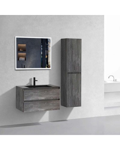 Тумба с раковиной серый камень 80 см Vincea Luka VMC-2L800GS + VCB-13800B