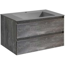 Тумба с раковиной серый камень 80 см Vincea Luka VMC-2L800GS + VCB-13800G