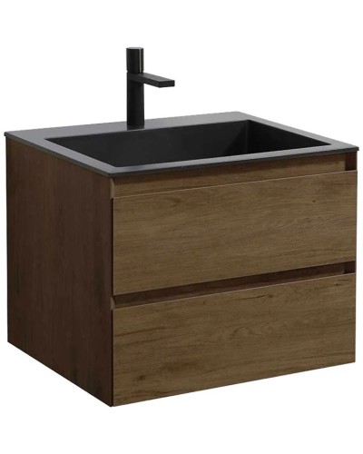 Тумба с раковиной дуб табачный 60 см Vincea Luka VMC-2L600TO + VCB-13600B