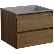 Тумба с раковиной дуб табачный 60 см Vincea Luka VMC-2L600TO + VCB-13600G