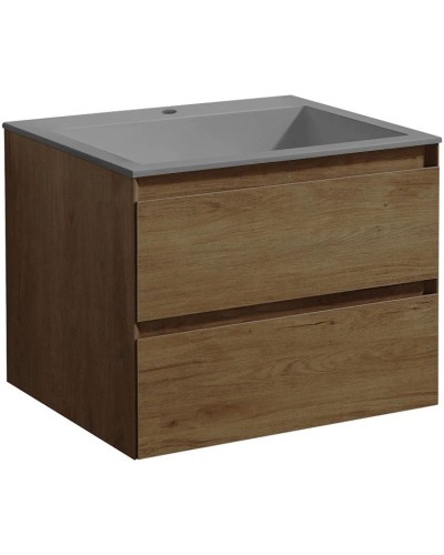 Тумба с раковиной дуб табачный 60 см Vincea Luka VMC-2L600TO + VCB-13600G