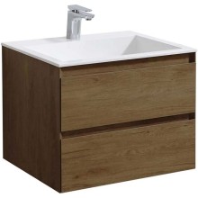 Тумба с раковиной дуб табачный 60 см Vincea Luka VMC-2L600TO + VCB-13600W