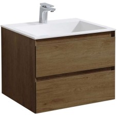 Тумба с раковиной дуб табачный 60 см Vincea Luka VMC-2L600TO + VCB-13600W