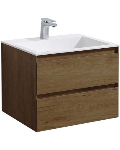 Тумба с раковиной дуб табачный 60 см Vincea Luka VMC-2L600TO + VCB-13600W