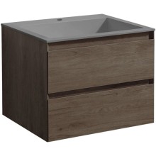 Тумба с раковиной темный дуб 60 см Vincea Luka VMC-2L600RO + VCB-13600G