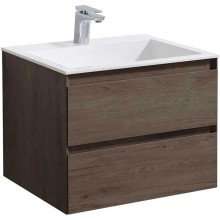 Тумба с раковиной темный дуб 60 см Vincea Luka VMC-2L600RO + VCB-13600W