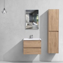 Тумба с раковиной натуральный дуб 60 см Vincea Luka VMC-2L600NO + VCB-13600W