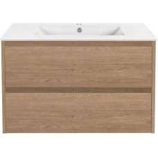 Тумба с раковиной натуральный дуб 81,5 см Vincea Gio VMC-2G800NO + VBS-13980