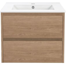 Тумба с раковиной натуральный дуб 61,5 см Vincea Gio VMC-2G600NO + VBS-13960