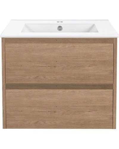 Тумба с раковиной натуральный дуб 61,5 см Vincea Gio VMC-2G600NO + VBS-13960