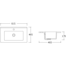 Тумба с раковиной натуральный дуб 61,5 см Vincea Gio VMC-2G600NO + VBS-13960
