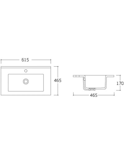 Тумба с раковиной натуральный дуб 61,5 см Vincea Gio VMC-2G600NO + VBS-13960