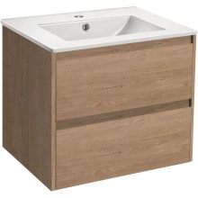 Тумба с раковиной натуральный дуб 61,5 см Vincea Gio VMC-2G600NO + VBS-13960