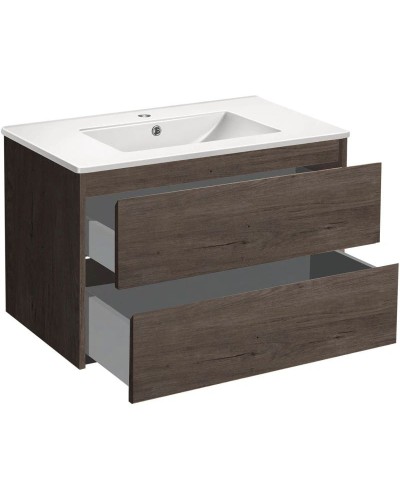 Тумба с раковиной темный дуб 81,5 см Vincea Gio VMC-2G800RO + VBS-13980