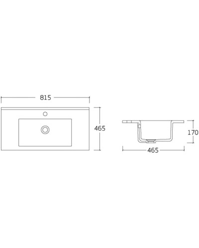 Тумба с раковиной темный дуб 81,5 см Vincea Gio VMC-2G800RO + VBS-13980