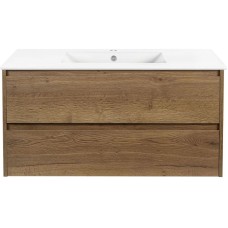 Тумба с раковиной дуб табачный 101,5 см Vincea Gio VMC-2G100TO + VBS-13100
