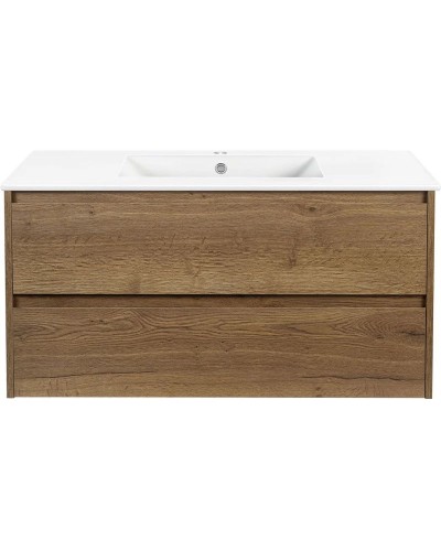 Тумба с раковиной дуб табачный 101,5 см Vincea Gio VMC-2G100TO + VBS-13100