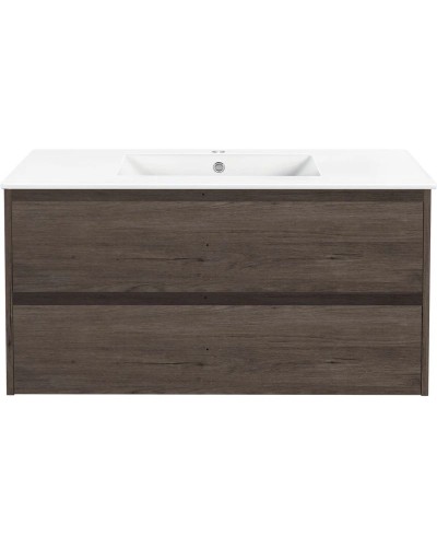 Тумба с раковиной темный дуб 101,5 см Vincea Gio VMC-2G100RO + VBS-13100