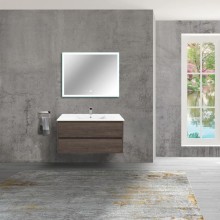 Тумба с раковиной темный дуб 101,5 см Vincea Gio VMC-2G100RO + VBS-13100