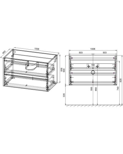 Тумба с раковиной натуральный дуб 101,5 см Vincea Gio VMC-2G100NO + VBS-13100