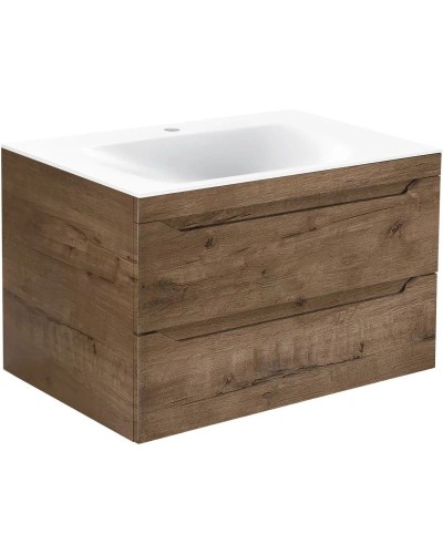 Тумба с раковиной дуб винтаж 80,5 см Vincea Fine VMC-2F800VO + VCB-1F800W