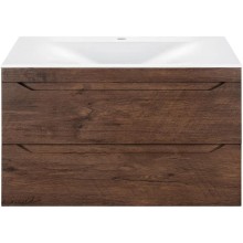 Тумба с раковиной темный дуб 80,5 см Vincea Fine VMC-2F800RW + VCB-1F800W