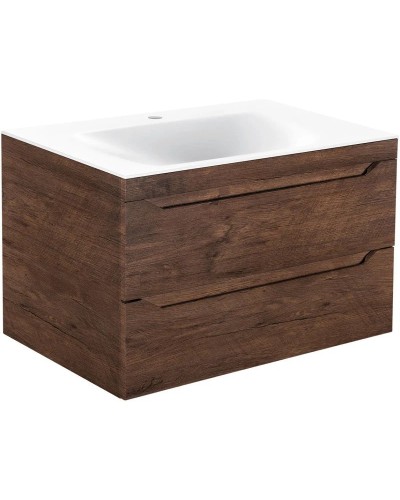 Тумба с раковиной темный дуб 80,5 см Vincea Fine VMC-2F800RW + VCB-1F800W