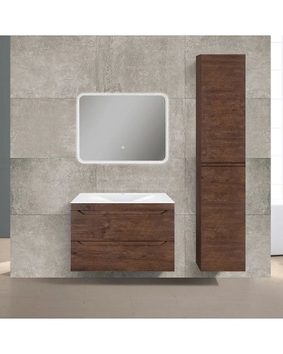 Тумба с раковиной темный дуб 80,5 см Vincea Fine VMC-2F800RW + VCB-1F800W