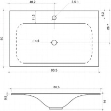Тумба с раковиной темный дуб 80,5 см Vincea Fine VMC-2F800RW + VCB-1F800W