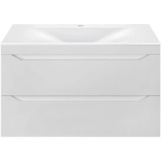 Тумба с раковиной белый глянец 80,5 см Vincea Fine VMC-2F800GW + VCB-1F800W