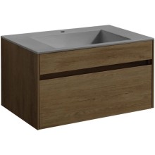 Тумба с раковиной дуб табачный 80 см Vincea Chiara VMC-2C800TO + VCB-13800G