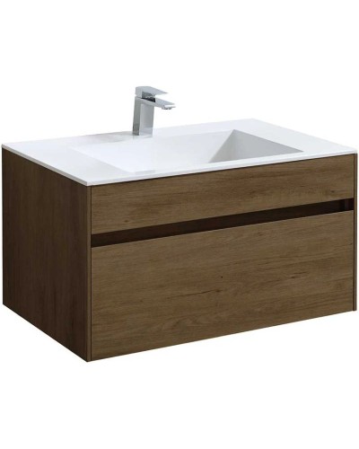 Тумба с раковиной дуб табачный 80 см Vincea Chiara VMC-2C800TO + VCB-13800W