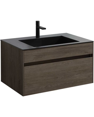 Тумба с раковиной темный дуб 80 см Vincea Chiara VMC-2C800RO + VCB-13800B