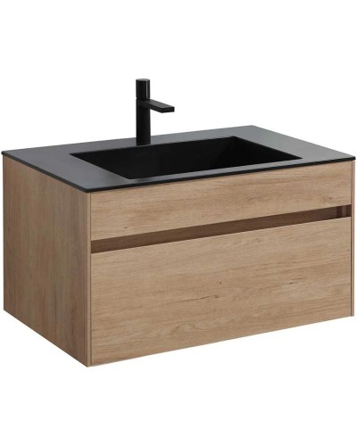 Тумба с раковиной натуральный дуб 80 см Vincea Chiara VMC-2C800NO + VCB-13800B